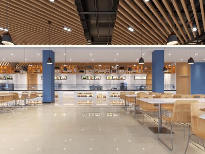 现代大学食堂3D模型下载